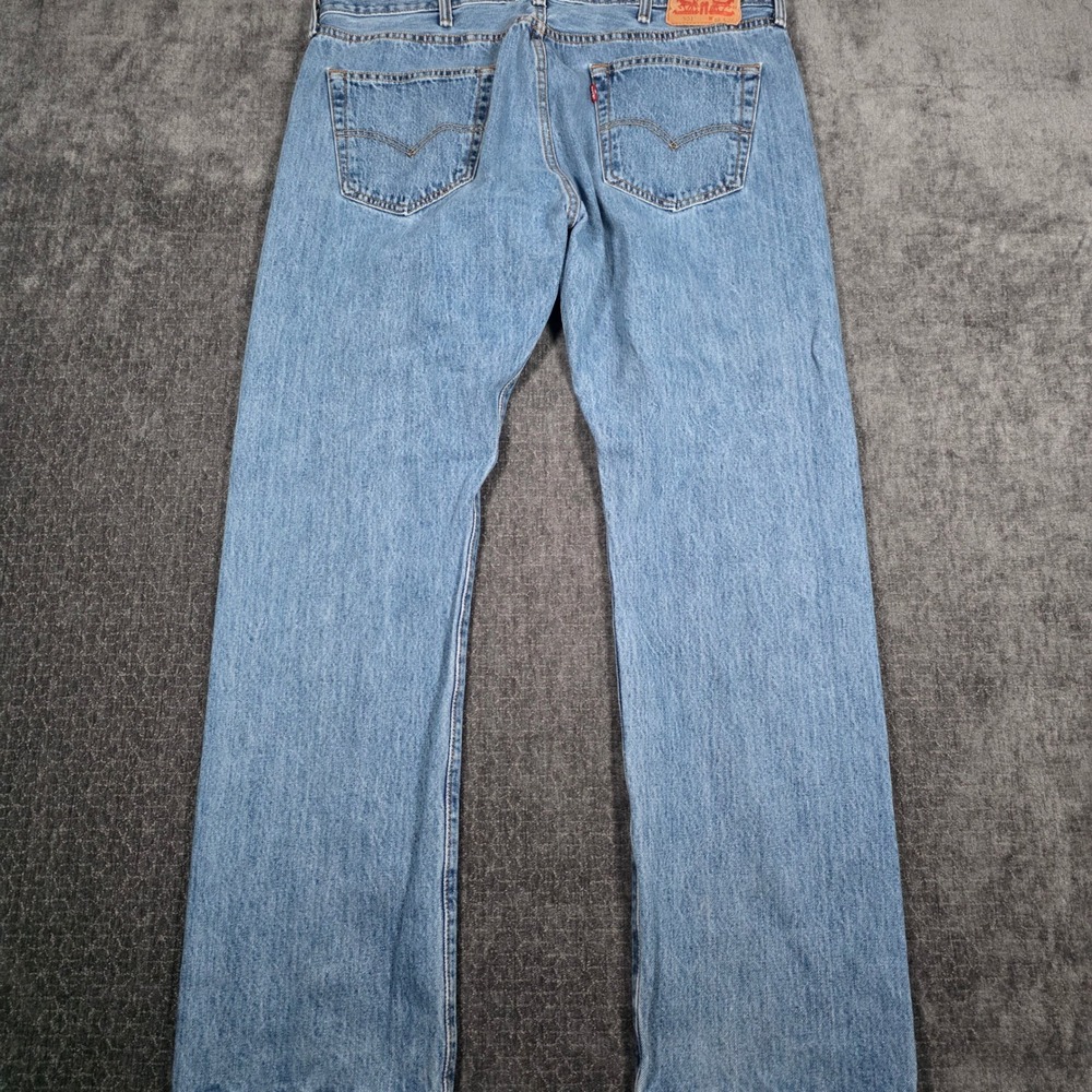 Y2K Levi's 501 Original Fit Jeans Mens 38x32 Blue Straight Leg Button Fly Denim